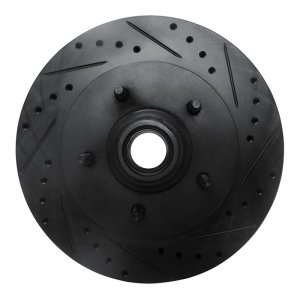 Ford Expedition Brake Rotor (1) - Front Right - R1 Concepts - Drilled & Slotted - Black - `97-`00